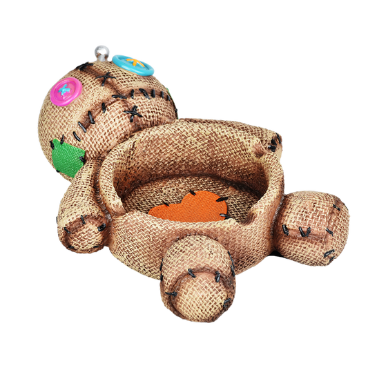 Sewn Canvas Doll Ceramic Ashtray | 3.5"