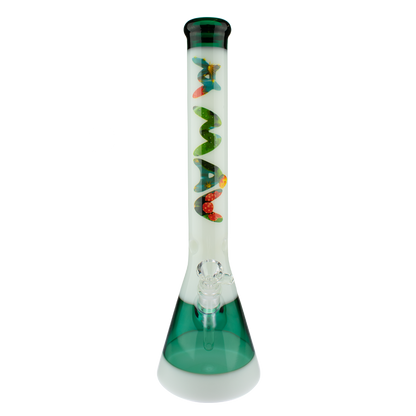 18" Cactus Teal & White Beaker Bong