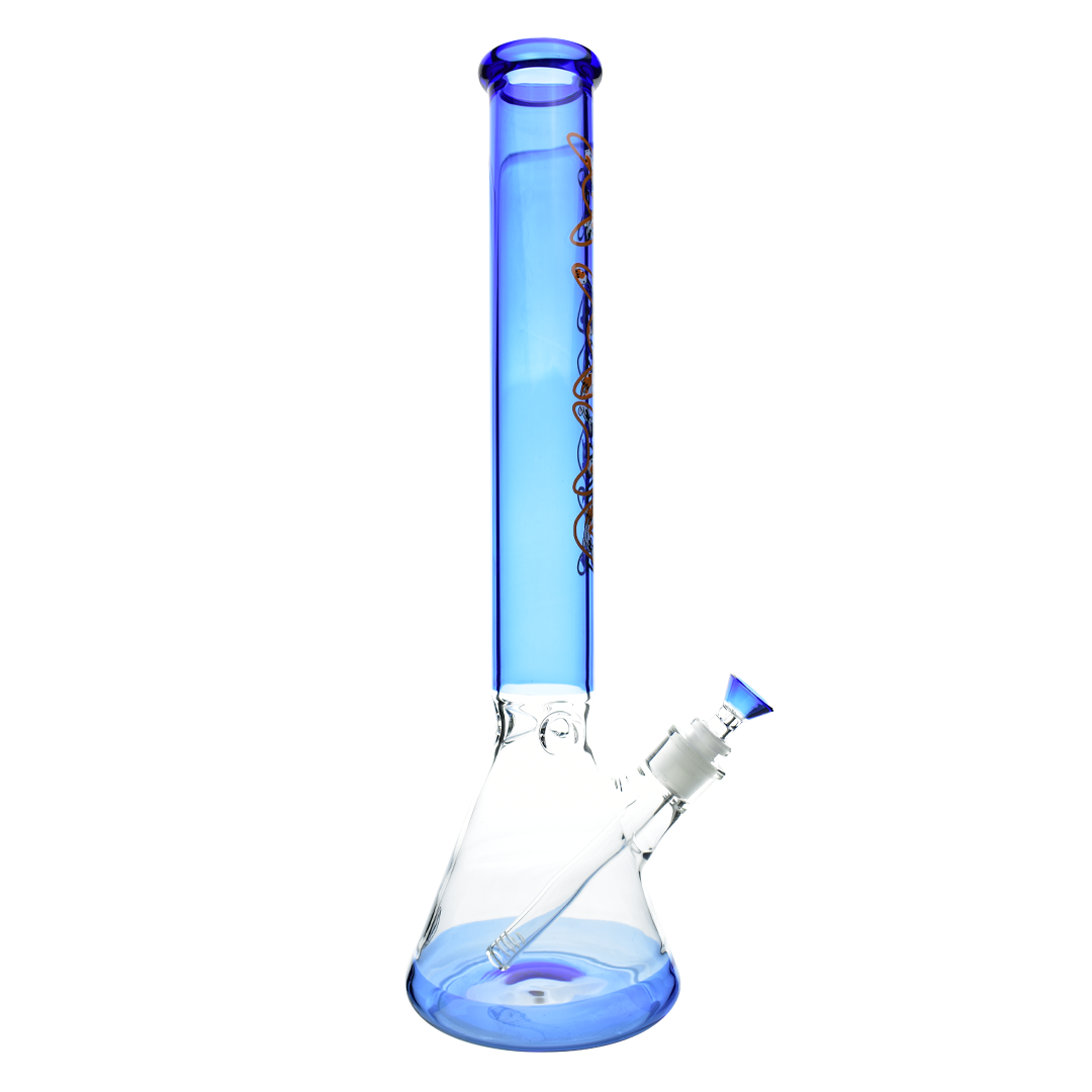 Ink Blue Koi 18" Full Color Beaker Bong