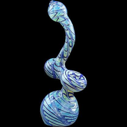 Color Raked Fumed Sherlock Bubbler Pipe