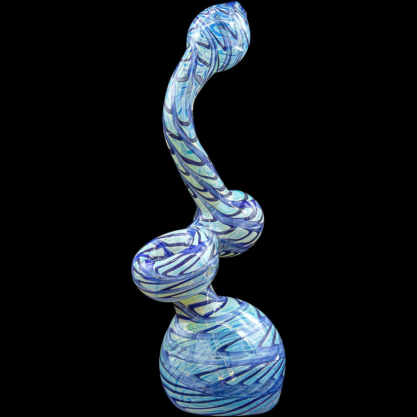 Color Raked Fumed Sherlock Bubbler Pipe