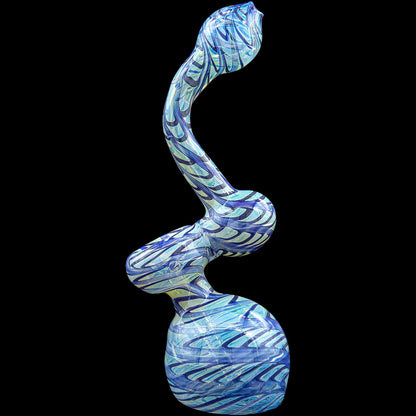 Color Raked Fumed Sherlock Bubbler Pipe