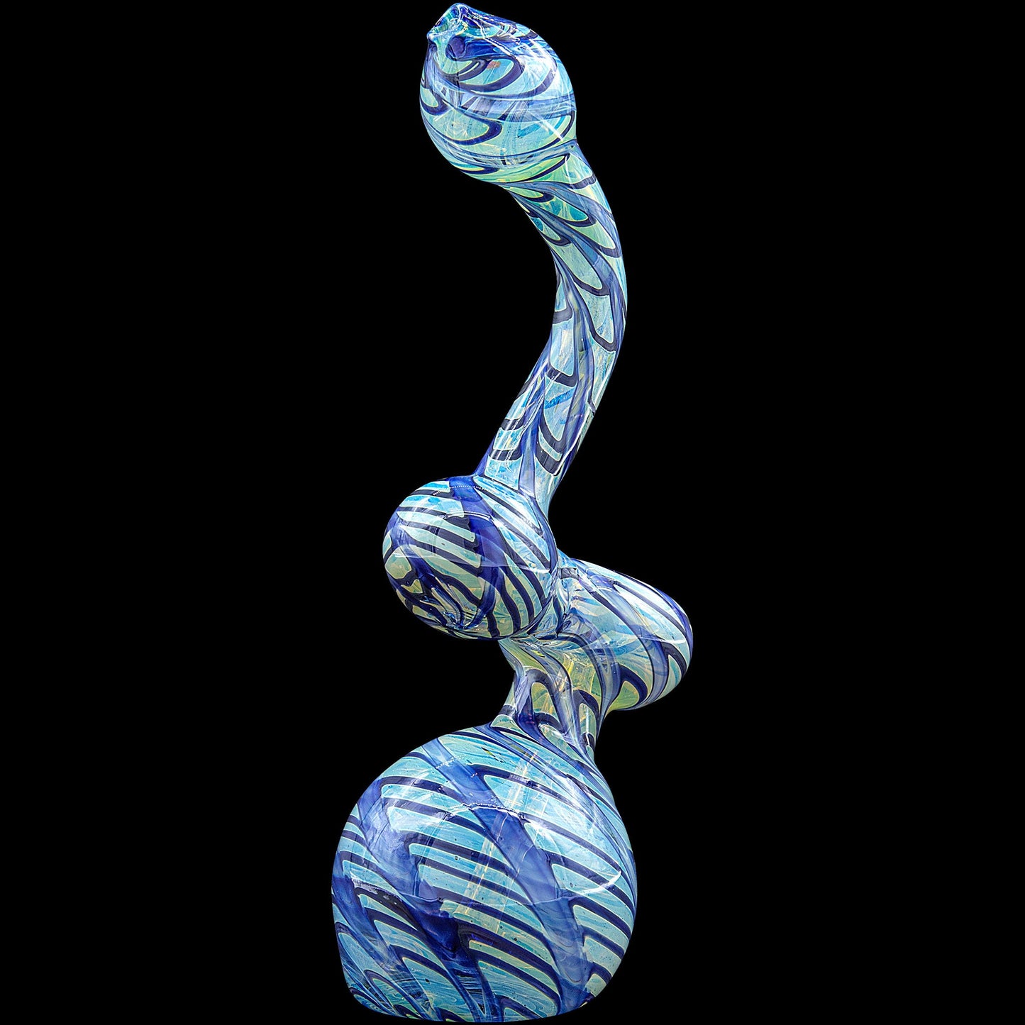 Color Raked Fumed Sherlock Bubbler Pipe