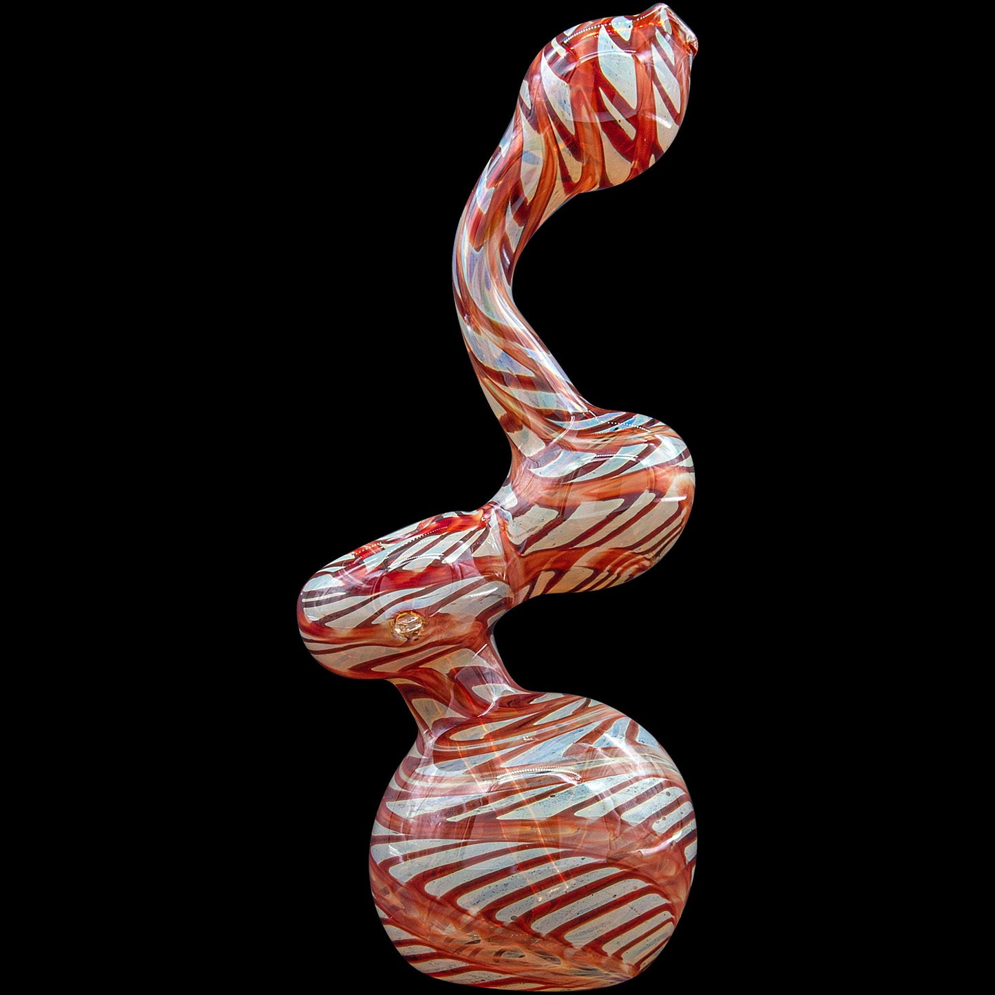 Color Raked Fumed Sherlock Bubbler Pipe