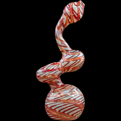 Color Raked Fumed Sherlock Bubbler Pipe