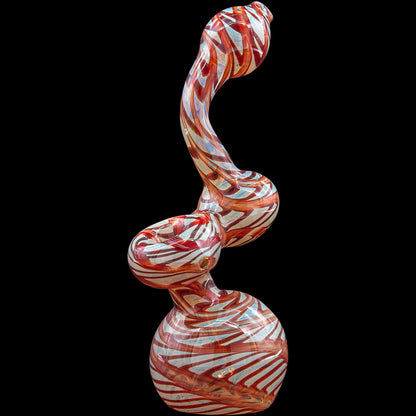 Color Raked Fumed Sherlock Bubbler Pipe