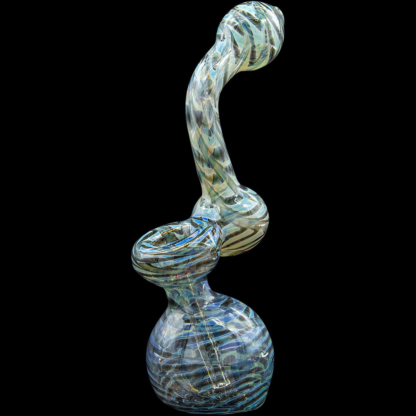 Color Raked Fumed Sherlock Bubbler Pipe