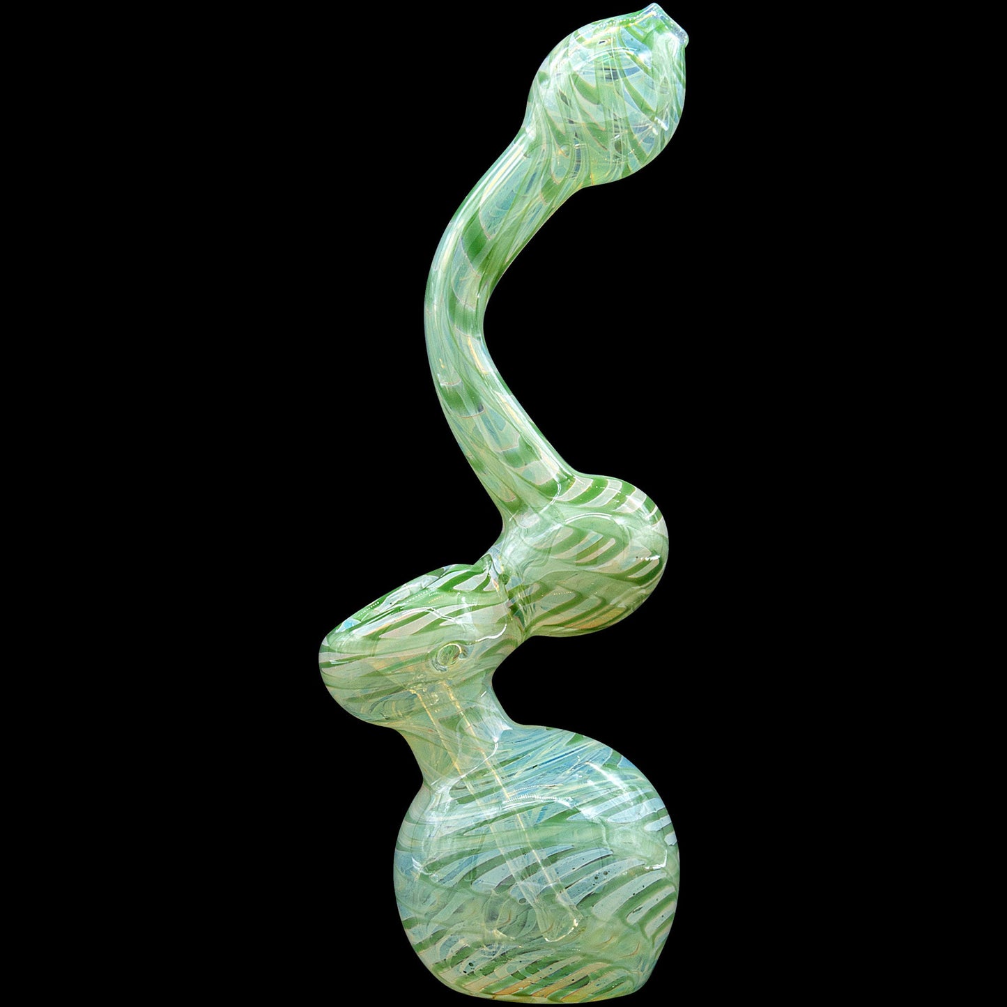 Color Raked Fumed Sherlock Bubbler Pipe