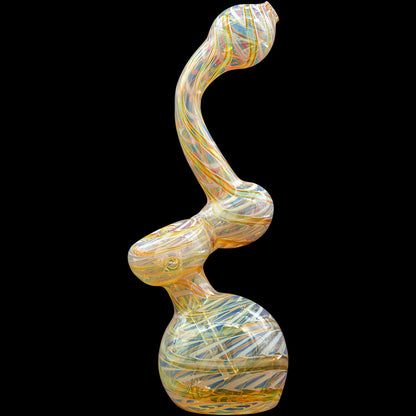 Color Raked Fumed Sherlock Bubbler Pipe