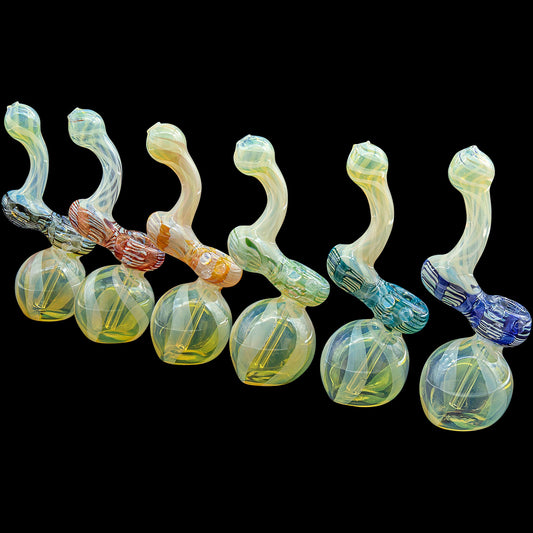 "Rake Bubb" Fumed Sherlock Bubbler Pipe