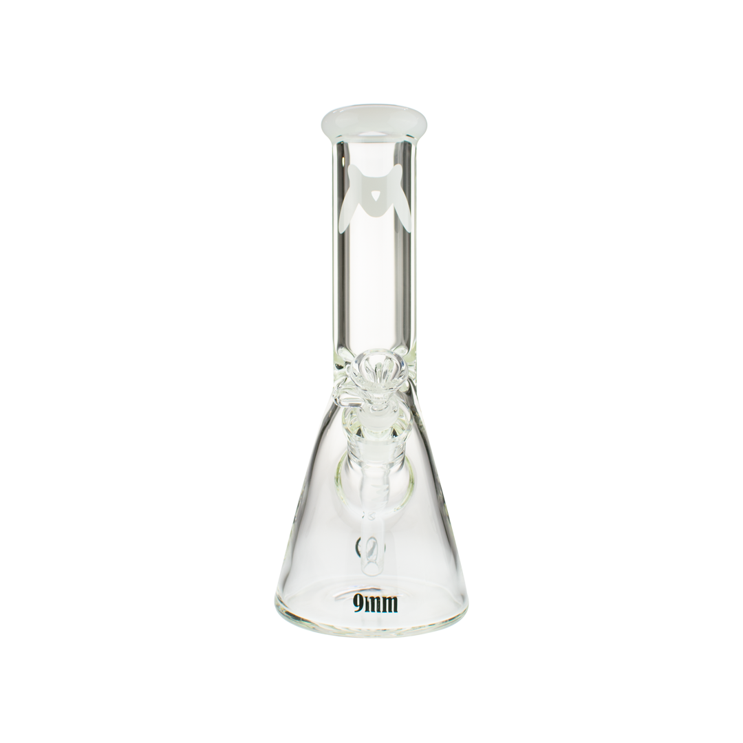 12" x 9mm Classic Beaker Bong Color Accent