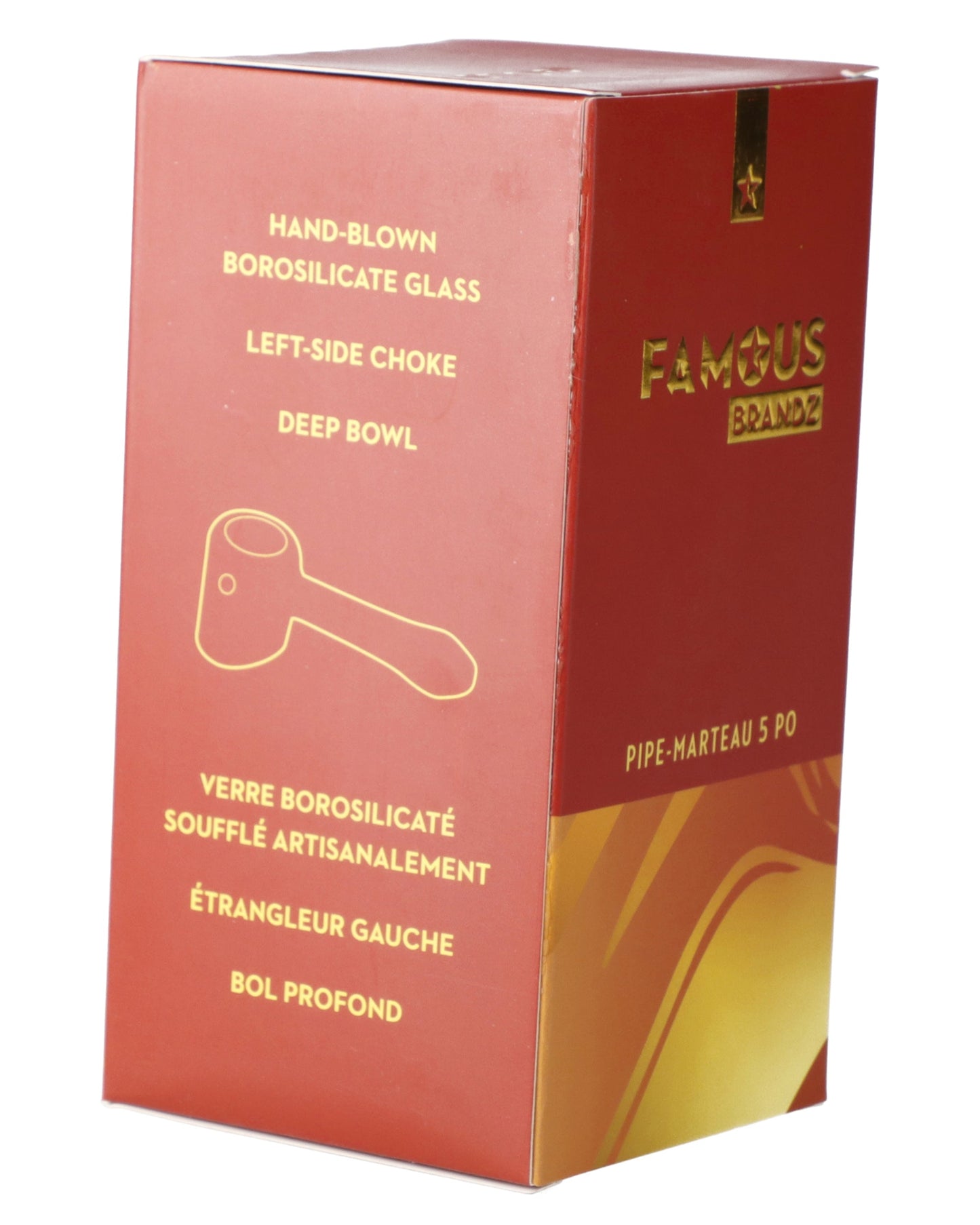 Gold Fumed Hammer Pipe-Gold-4in.