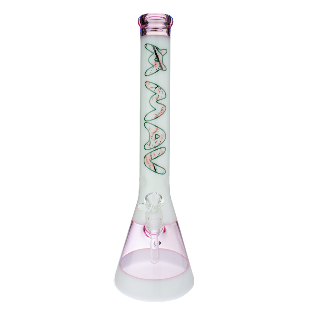 18" Pink Cherry Blossom 2 Tone Beaker Bong