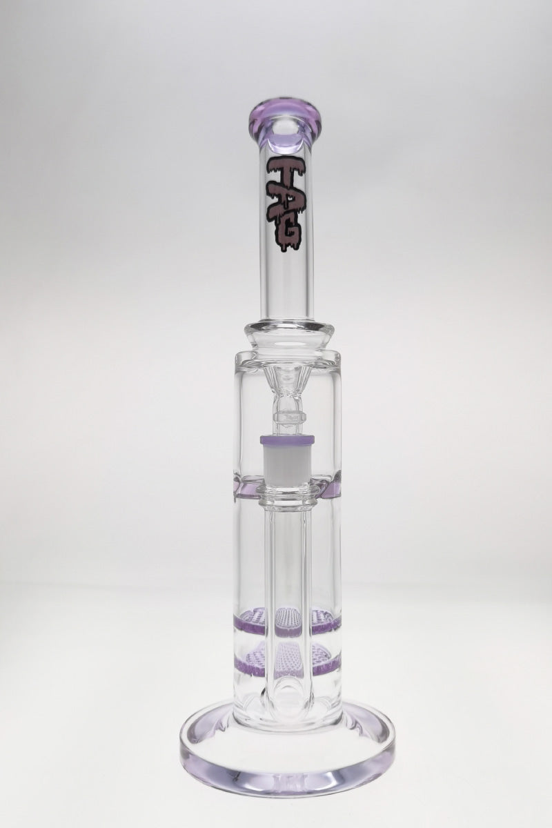 TAG - 16" Bent Neck Double Honeycomb w/ Spinning Splash Guard (18MM Female)