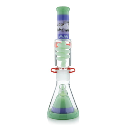 Reversal Wig Wag Seafoam and Purple Slitted Pyramid Beaker Freezable Coil System