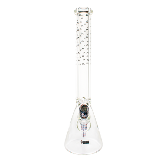 18" X 9mm Bats All Over Wig Wag Downstem Beaker Bong