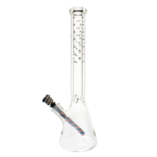 18" X 9mm Bats All Over Wig Wag Downstem Beaker Bong