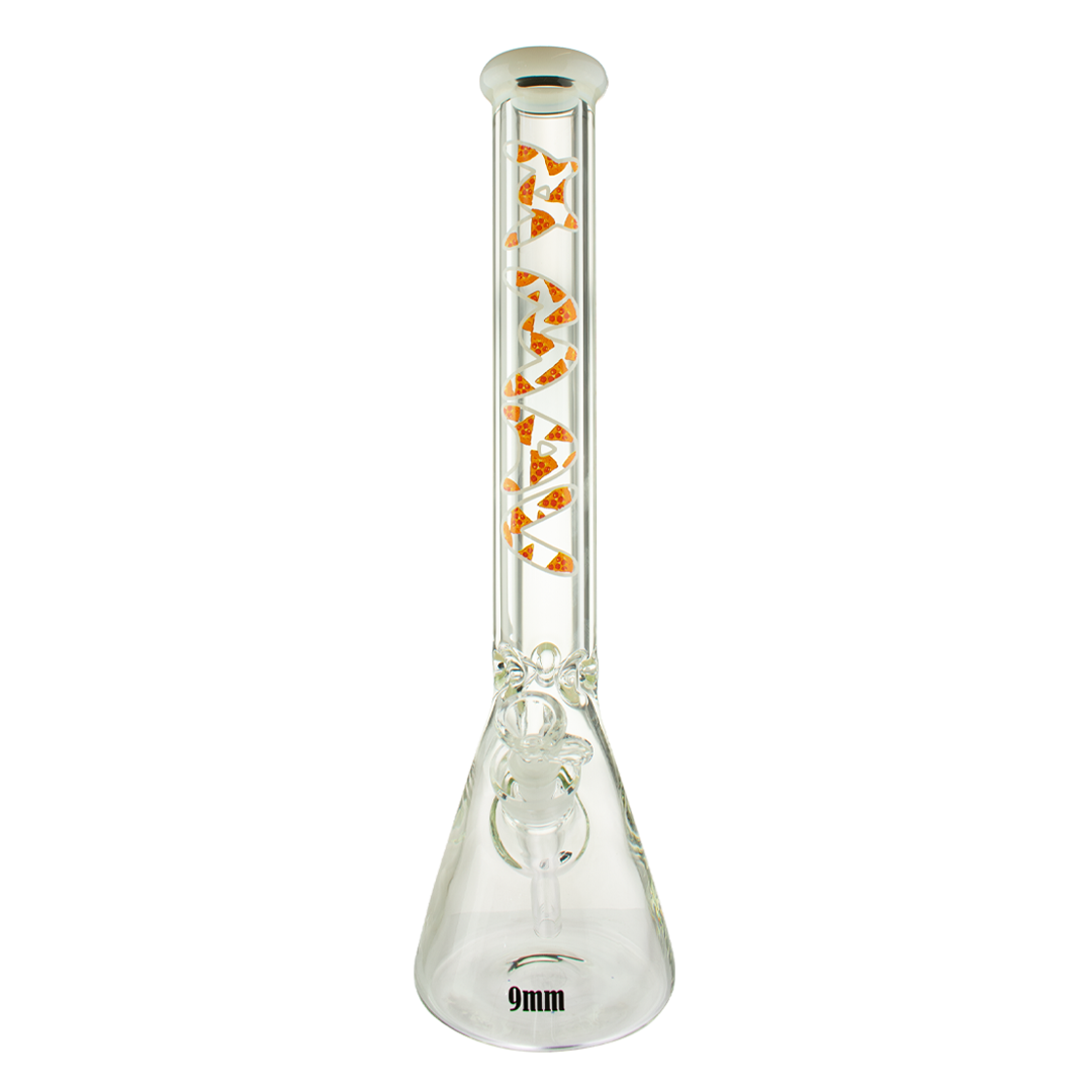 18" x 9mm White Pizza Specialty Slab Beaker Bong