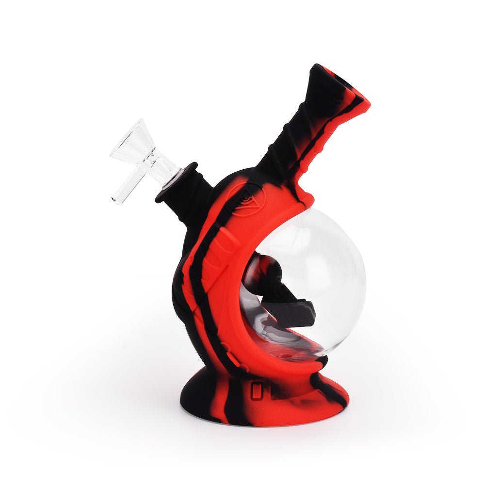 7.5'' Silicone Astro Bubbler - Black & Red