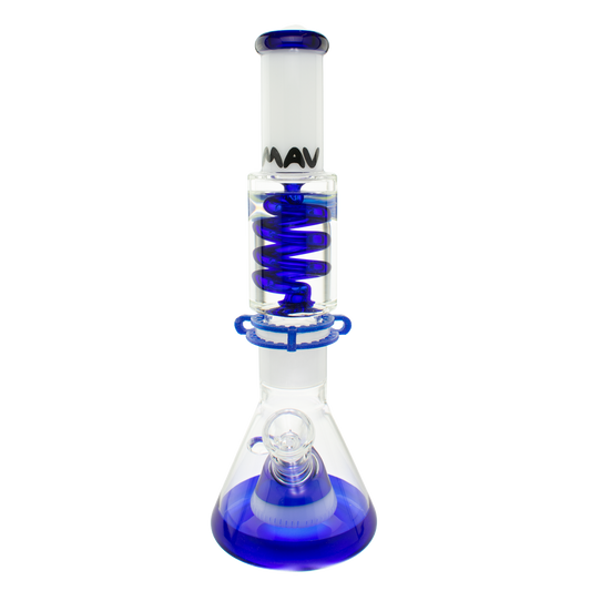 White and Blue Slitted Pyramid Beaker Freezable Coil System